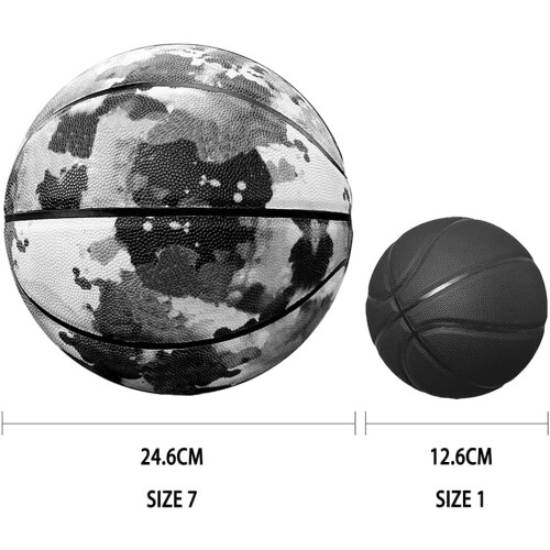 Mini Basketball No Logo Soft Leather Training Aid Black No.3 for Small Baskets Absorbent Decompression Tool 2
