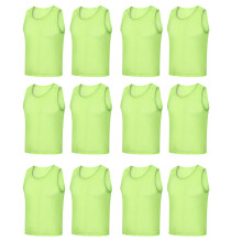 12 Sports Training Vests for Football Basketball Volleyball Teams, Lightweight Pinnies in Assorted Sizes and Colors