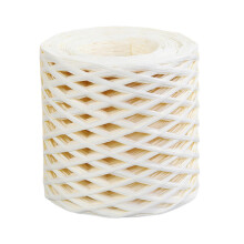 Bast-Papierband 200m Rolle, Biologisch Abbaubar Schnur für Halloween, Hochzeit und Geschenkverpackung in Milchweiß