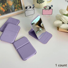 (1 Count Purple, one-size) Portable Foldable Makeup Mirror, Adjustable Mini Mirror, Foldable Mirror for Dormitory & Office, Makeup Tools for Women & Girls