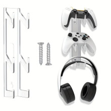 (Transparent, suspended version., 1 Piece) 3-layer Game Controller Stand & Headphone Stand, Storage Stand For PS5 S4 Controller, Controller Holder Headset Stand Gaming Accessories