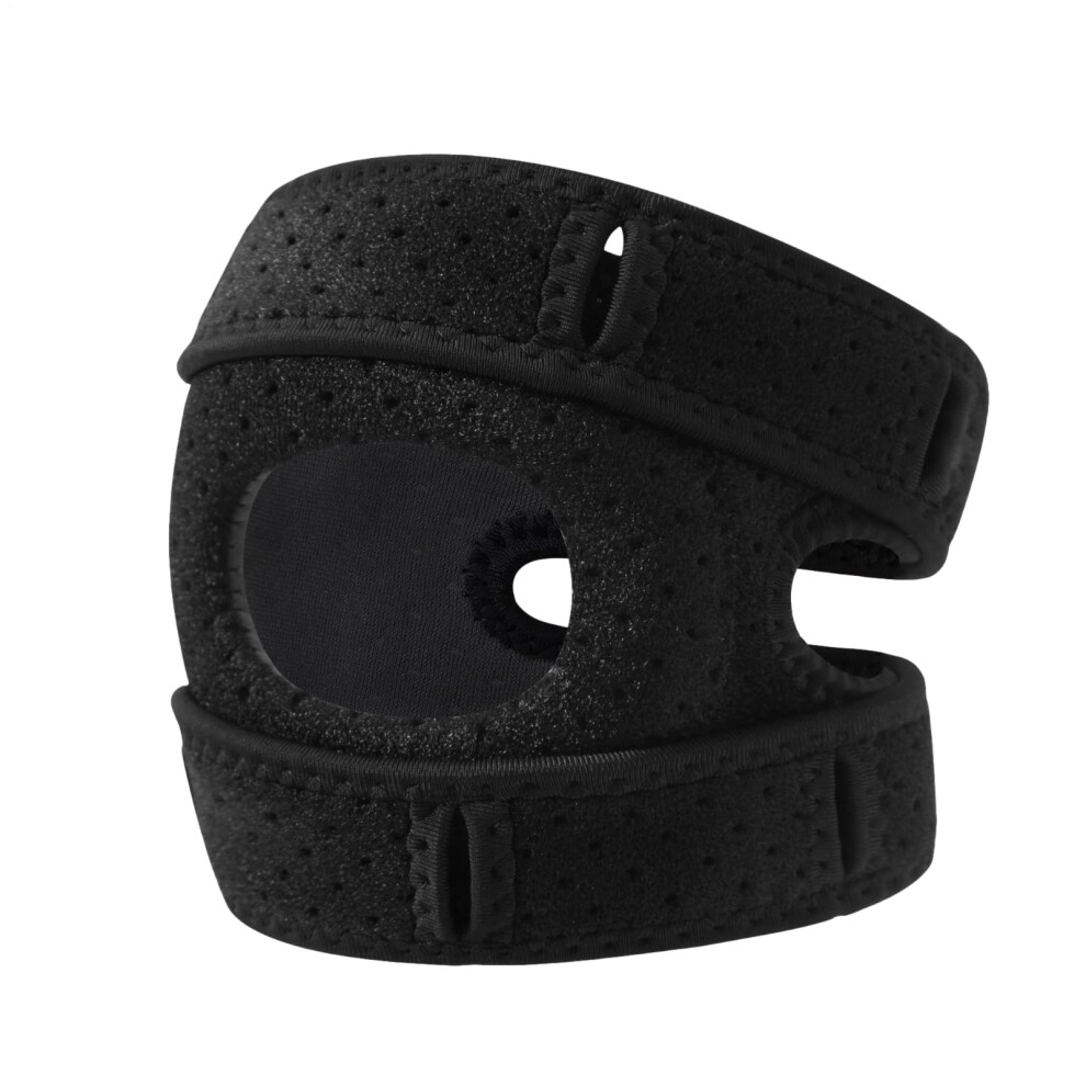 Leg Protector Wrap - Elastic Patella Strap For Knee Support, Ergonomic Design, Breathable Material, Black Sports Cover 6447073829161