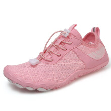 Kids Water Shoes Quick Dry for Outdoor Wading Beach and River Activities, Soft Soles, Five Toe Design, Rose, Size 40 EU