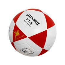 Size 5 Adult Football PVC Standard Training Ball White Red Exceptional Air Storage Features
