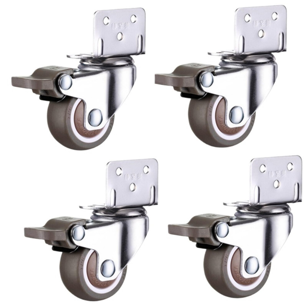 4 Pieces Soft Rubber Furniture Casters 1.0 Inch Orange Swivel Wheels For Trolley Baby Crib Bed Household Use 6947110351858