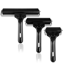 Rubber Rollers Pack of 3 Soft Rubber Brayers for Printing, Ink Application, Color Block Stamping - 6cm, 10cm, 15cm Sizes