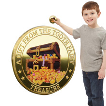 Tooth Fairy Gold Coin Collectible Gift Idea for Girls, Fun Bedroom Decor, Children's Nighttime Ritual Toy