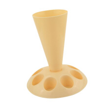 Professional Icing Bag with 8 Slots and Stand Holder, Reusable Piping Nozzle for Cakes, Cupcakes, and Biscuits, Yellow