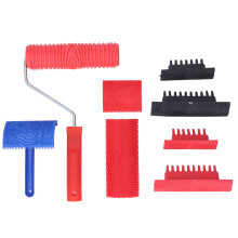 Rubber Wood Particle Tool Handheld Wood Texture Pattern Roller for DIY Wall and Floor Decoration Durable for Furniture and Fences