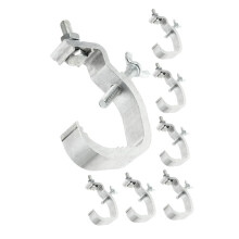 Sturdy Metal Light Traverse Clamps, 8-Piece Stage Light Holders, Movable 12x7x2 CM Silver Clamps for Lighting Setup
