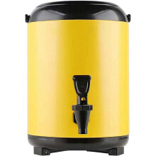 Hot Water Dispenser with Tap, Insulated 10L Tank for Coffee, Juice, Tea, Cider, and Milk - Yellow