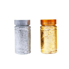 Gold Foil Flakes for Nail Art - 2 Pack Metallic Holographic Decoration UV Nail Foil Paper in Assorted Colors