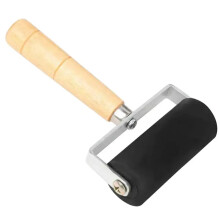 Gummiwalzen Gummirolle 10cm mit Holzgriff – Druckrolle für Kunsthandwerk, Malwerkzeug, Tintenradierer, kleine Gummirolle
