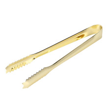Ice Tongs Stainless Steel Bar Tool for Sugar, Ice and Pastry, Grill Tongs and Cooking Clip for Home and Café, Gold-Plated