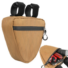 Bike Frame Bag - Waterproof Triangle Tool Bag with Side Zipper for Repair Kit and Bicycle Accessories Storage