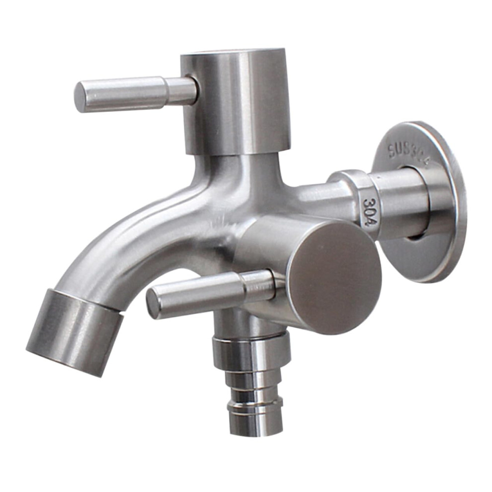 Multifunctional 304 Stainless Steel Faucet With Dual Outlet For Washing Machine Leak Prevention And Polished Finish 6447073833991