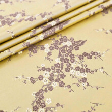 Brokatstoff Chinese Pattern Fabric with Small Plum Blossom Branches, 100% Polyester, 140cm Wide, Ideal for Crafts and Apparel