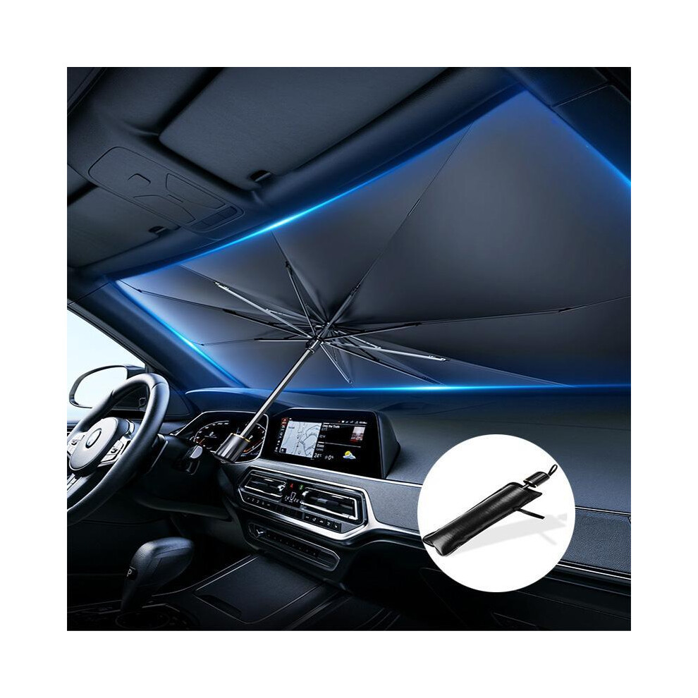 (, 1Pc) Portable Car Windshield Sunshade, Foldable Windshield Sun Umbrella, Car Exterior Accessories, Car Windshield Cooling Umbrella For Daily Black 3324543047702