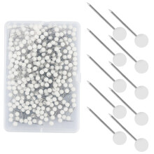 330 Pieces White Map Pins Round Head 1/8 Inch Push Pins with Storage Box for DIY Craft Projects