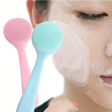(Multicolor, one-size) Silicone Facial Cleansing Brush, 2 Counts Comfortable Grip Face Scrubber Brush, Face Wash Brush for Facial Cleaning, Exfoliating, Facial
