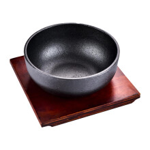 Cast Iron Bowl for Soup and Pasta, 15cm Korean Stone Bowl for Bibimbap, Portable Commercial Use