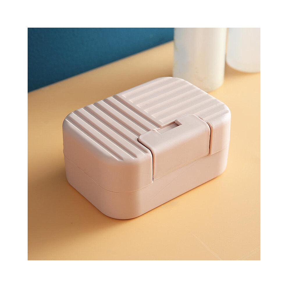 (Baby Pink, 2 counts) Portable Soap Dish with Lid, 1/2 Counts Lightweight Waterproof Plastic Soap Dish, Soap Dish Holder, Soap Storage Tool for Bathro-image-OPC-PJWF9XQ-NEW