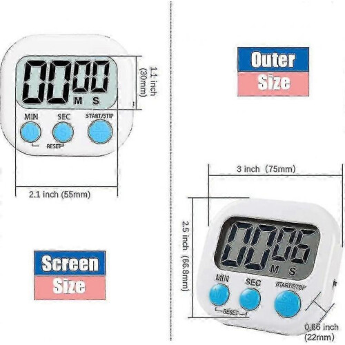 Magnetic Kitchen Timer with Large Lcd Display, Timers for Cooking, Studying, Loud Alarm And Countdown Timer Tw 1