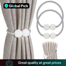 (Grey, 4 counts) Faux Pearl Curtain Tieback, 1 Set Elegant Curtain Buckle, Home Organizers for Bedroom Living Room, Summer Gift Ideas
