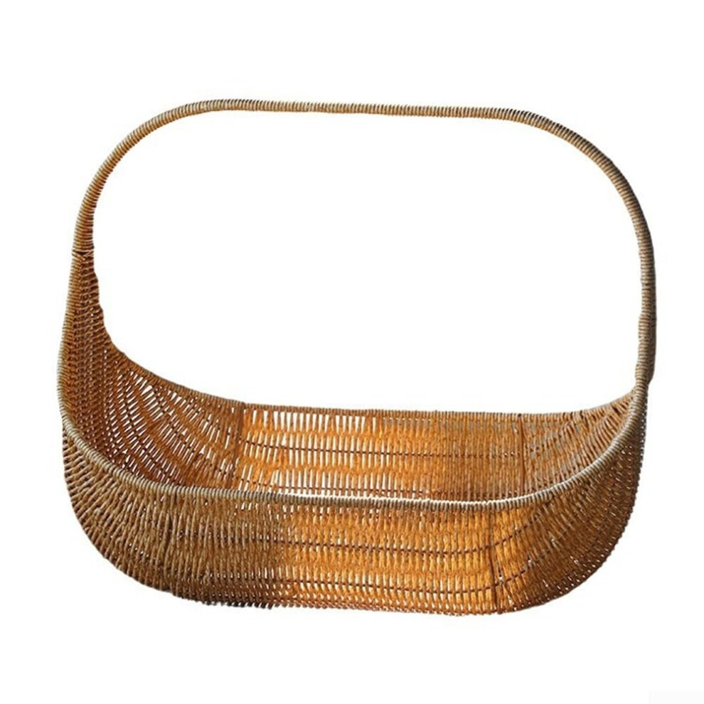 Bread basket and fruit platter made of natural rattan, handcrafted in rustic style, 30 cm, versatile use-image-OPC-PJWFDDQ-NEW