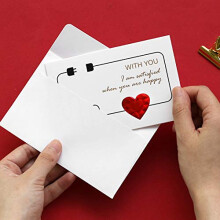 Hochzeitskarte 4 Stück Grußkarten für Hochzeitseinladungen, Jahrestag und Valentinstag mit Umschlägen in Beige