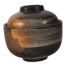 Japanese Stoneware Soup Bowls Set with Lid, Large Porcelain Ramen Bowl, Microwave and Oven Safe Korean Tableware