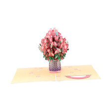 3D Pop-Up Greeting Card for Mother's Day, Birthday, Wedding, Thanksgiving - Handmade Floral Design