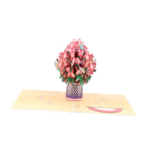 Flower 3D Card Mother's Day Gift Postcard Birthday Card for Sister, Paper, Handmade, Colorful