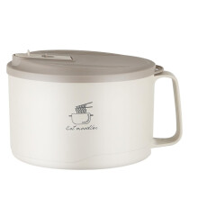 Microwave-Safe Stainless Steel Soup Bowl with Lid, Large Capacity Instant Pasta and Ramen Bowl for Home and Office Use
