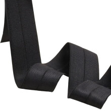 30mm Large Black Pre Fold Elastic Trim Sold by the Metre for Sewing, Crafting, and DIY Projects