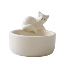 Unique Ceramic Candle Holder with Sleeping Foxes, Tea Light Holder, Animal Statue, Decorative Ornament for Pet Lovers