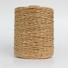 Natural Bast Straw Yarn 280-300m Roll for Knitting and Crocheting, DIY Summer Sun Hat and Beach Bag Projects