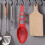 Pasta Scoop Spaghetti Spoon Server Red 2 in 1 Multifunctional Strainer and Serving Tool Comfortable Kitchen Cutlery 2