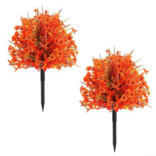 Violetter Künstlicher Bodenbaum, Gartendekoration, Kugelbäume in Herbstfarben, Formschnitt Buchsbaum, 60 cm hoch