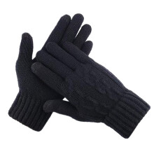 Running Gloves Women's Knitted Touchscreen Sports Gloves Unisex Windproof Thermal Winter Cycling Motorcycle Gloves Black One Size