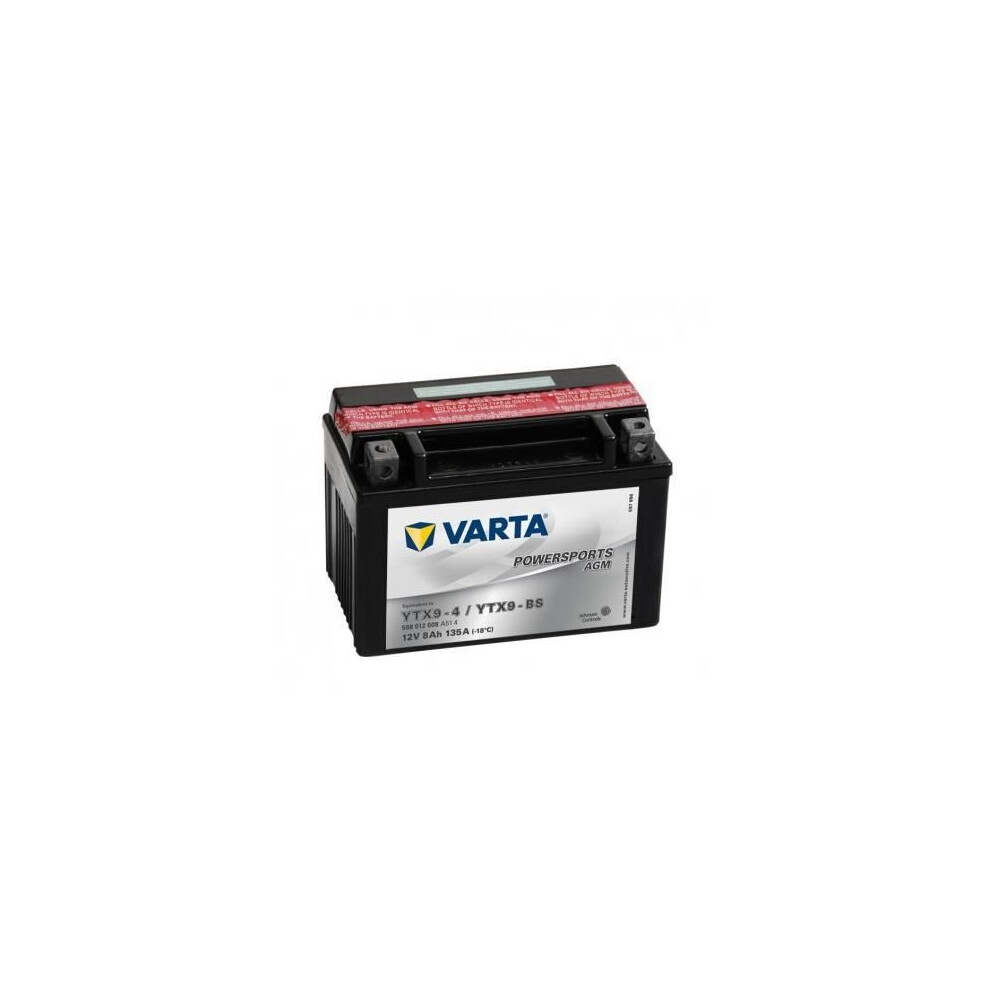 Varta Powersports AGM YTX9-4 / YTX9-BS Motorcycle Battery