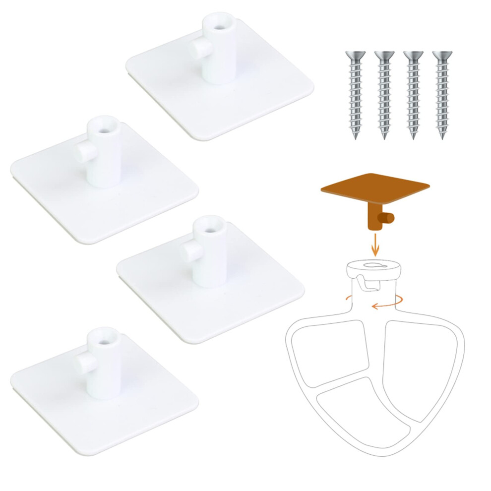Mixer Attachment Holder for Kitchen Aid Stand Mixer, Compatible with Dough Hooks, Flat Beater, Flex Edge Beater, Wire Whip, Includes 4 Plastic Bags-image-OPC-PJWFVGY-NEW