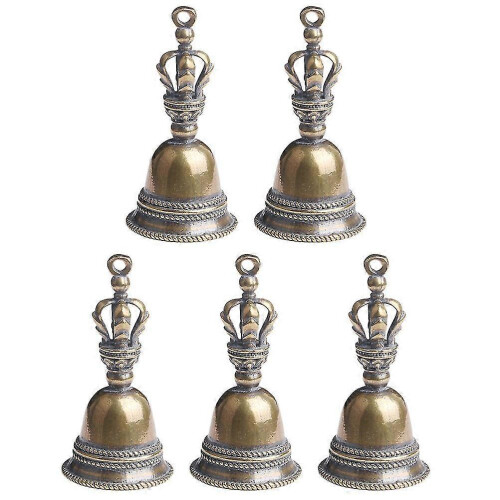 5Pcs Messing Hand Glocke Vintage Stil Handheld Glocke Ritual Handheld Glocke Decor