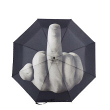 Cooler Mittelfinger nach oben, dreifach faltbarer Regenschirm, Anti-Sonne, Regen, winddichter Sonnen