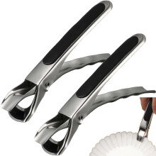 2 Stück Anti-Heiß-Greiferclips, Edelstahl-Greifzange für Geschirr, Mikrowelle, Toaster, Backofen, Da