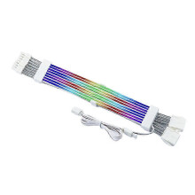 ARGB-Netzteilkabel, 2 x 8-polige PCIE-ARGB-Netzteilkabel, weiches, biegsames Silikon, geeignet für d