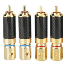 4 Stück vergoldete Cinch-Stecker, langlebige Cinch-Anschlussschrauben, Lötverriegelung, Audio-Video-