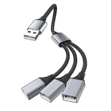 USB-Splitterkabel, USB/Typ C-Stecker auf 3 Buchsen, Verlängerungskabelanschluss, USB-Port-Hub, Daten