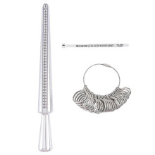 3-teiliges Ringgrößen-Messwerkzeug-Set, Ringmaße mit Fingergrößendorn, Ringgrößenmesser, geeignet fü