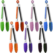 7-teiliges Grillzangen-Set aus Silikon, hitzebeständig, Zangen-Set für die Küche, Küchenzangen aus E